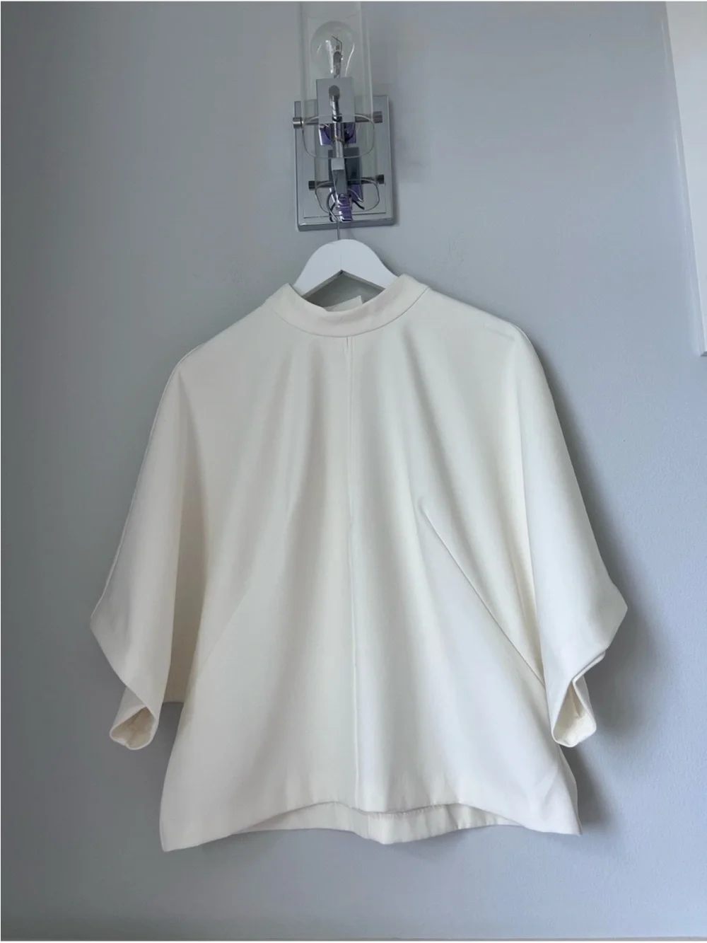 Anthropologie Cream Dolman Sleeve Mock Neck Top - Picture 6 of 12